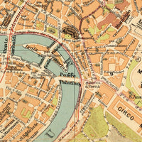 Vintage Map of Rome Roma Italy 1921 Old Map of Rome | Vintage Map Wall Art Print