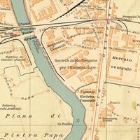 Vintage Map of Rome Roma Italy 1921 Old Map of Rome | Vintage Map Wall Art Print