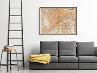 Old Map of Rotterdam Netherlands 1891 Vintage Map | Vintage Map Wall Art Print