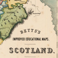Old Map of Scotland 1852 Vintage Map of Scotland | Wall Map Print