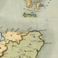 Old Map of Scotland 1852 Vintage Map of Scotland | Wall Map Print