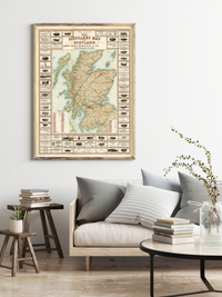 Scotland Whiskey Map 1902 The distillery map of Scotland | Vintage Map | Vintage Map Wall Art Print |