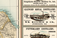 Scotland Whiskey Map 1902 The distillery map of Scotland | Vintage Map | Vintage Map Wall Art Print |
