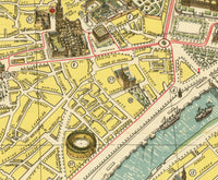 Old Map of Seville Sevilla Spain 1950 Vintage Map | Vintage Map Wall Art Print