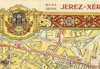 Old Map of Seville Sevilla Spain 1950 Vintage Map | Vintage Map Wall Art Print