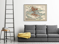 Old Map of Stockholm Sweden 1844 Vintage Map  | Vintage Map Wall Art Print
