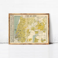 Old Map of Tel Aviv Jaffa Israel Vintage Map | Vintage Map Wall Art Print