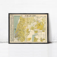 Old Map of Tel Aviv Jaffa Israel Vintage Map | Vintage Map Wall Art Print