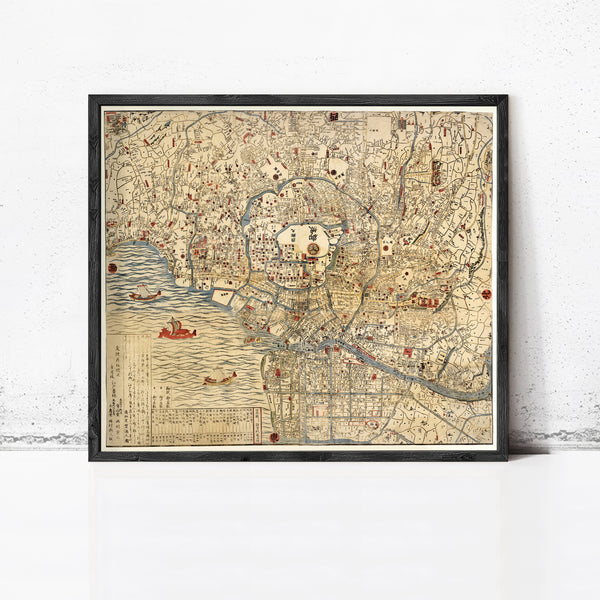 Old Map of Tokyo Japan 1820 Vintage Map | Vintage Map Wall Art Print