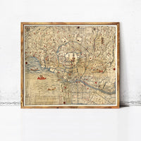 Old Map of Tokyo Japan 1820 Vintage Map | Vintage Map Wall Art Print