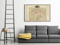 Old Map of Toulouse France 1850 Vintage Map | Vintage Map Wall Art Print