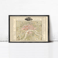 Old Map of Toulouse France 1850 Vintage Map | Vintage Map Wall Art Print