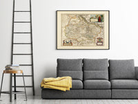 Old Map of Umbria Tuscany Toscana Italy 1662  Vintage Map | Vintage Map Wall Art Print