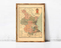 Old Map of Valencia 1900 Spain Vintae Map | Wall Art Print