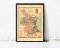 Old Map of Valencia 1900 Spain Vintae Map | Wall Art Print