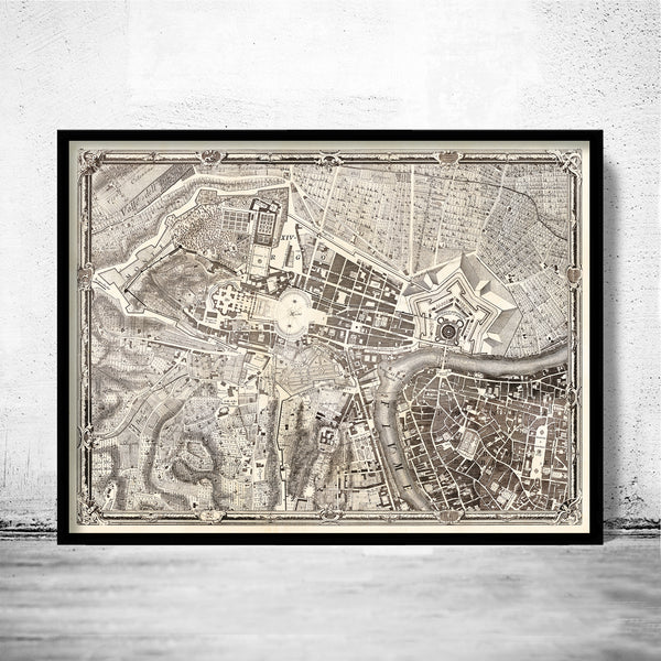 Old Map of Vatican City Rome Italy 1748 Vintage Map of Vatican | Vintage Poster Wall Art Print | Wall Map Print | Old Map Print | Map Gift