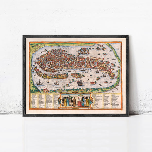 Old Map of Venice 1756 Venetia Vintage Map | Vintage Map Wall Art Print
