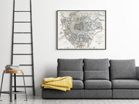 Old Map of Vienna Wien with gravures Austria 1833 Vintage  | Vintage Map Wall Art Print
