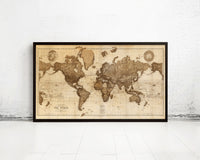 Antique World Map Vintage Atlas 1898 Mercator Projection| World Map Gift World Map Print | Vintage World Map | World Map Wall Art