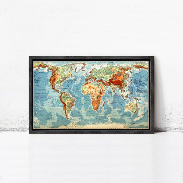 Great World Map 1950 Vintage Atlas Mercator projection Vintage Map | World Map Gift World Map Print | Vintage World Map | World Map Wall Art