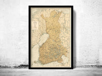 Old Map of Finland 1930 Finland Vintage Map | Vintage Poster Wall Art Print |