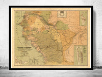 Old Map of Senegal 1884 Vintage map  | Vintage Poster Wall Art Print |