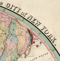 Old Map of New York and Environs 1839  | Vintage Poster Wall Art Print |