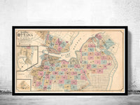 Old Map of Ottawa Canada 1888 Vintage Map | Vintage Poster Wall Art Print |