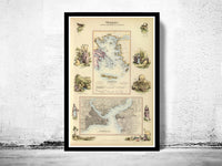 Old Map of Turkey 1872 Vintage map  | Vintage Poster Wall Art Print |