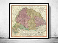 Old Map of Hungary 1799 Vintage Map | Vintage Poster Wall Art Print |