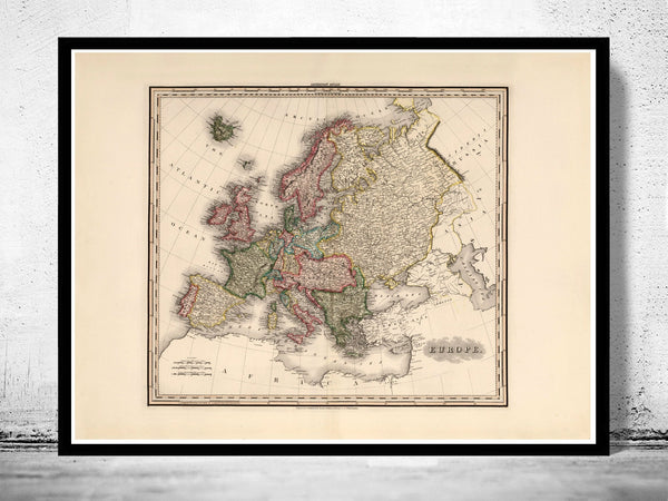 Old Map of Europe 1883 Antique Atlas Europe  | Vintage Poster Wall Art Print | Vintage World Map