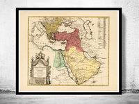 Old Map of Middle East Arabian Peninsula 1790  | Vintage Poster Wall Art Print |