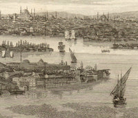 Old Constantinople Istanbul Panoramic View 1811  | Vintage Poster Wall Art Print |