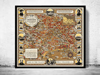 Old Map of Melbourne 1934 Australia Vintage Map  | Vintage Poster Wall Art Print |