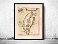 Vintage Map of Taiwan 1763  | Vintage Poster Wall Art Print |