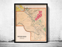 Old map of Bedford Ohio 1892 Vintage Map | Vintage Poster Wall Art Print |