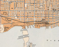 Old Map of Toronto Canada 1915  | Vintage Poster Wall Art Print |