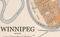 Old Map of Winnipeg Canada 1915  | Vintage Poster Wall Art Print |