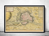 Old Map of Maastricht Netherlands 1700 Vintage Map  | Vintage Poster Wall Art Print |