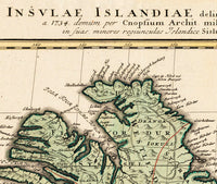 Old Map of Iceland islandia 1761 Vintage map  | Vintage Poster Wall Art Print |