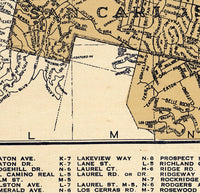 Old Map of Burlingame San Mateo California 1920 Vintage Map | Vintage Poster Wall Art Print |