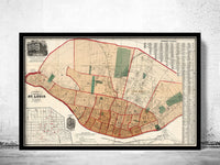 Old map of Saint Louis City 1882 Vintage Map | Vintage Poster Wall Art Print |