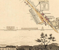 Old Map of Pompeii 1832 Antique Vintage Italy