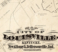 Old Map of Louisville Kentucky 1898  | Vintage Poster Wall Art Print |