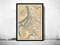 Old Map of Taipei Taiwan 1932 Vintage Map | Vintage Poster Wall Art Print |