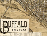 Old Map of Buffalo New York 1902  | Vintage Poster Wall Art Print |