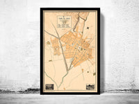 Old map of Cuzco Peru 1900  | Vintage Poster Wall Art Print |