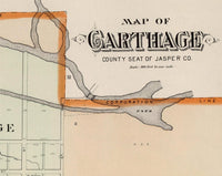 Old map of Carthage Missouri 1895 Vintage Map | Vintage Poster Wall Art Print |