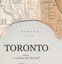 Old Map of Toronto Canada 1915  | Vintage Poster Wall Art Print |