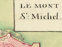 Vintage map of Mont St Michel France 1700  | Vintage Poster Wall Art Print |